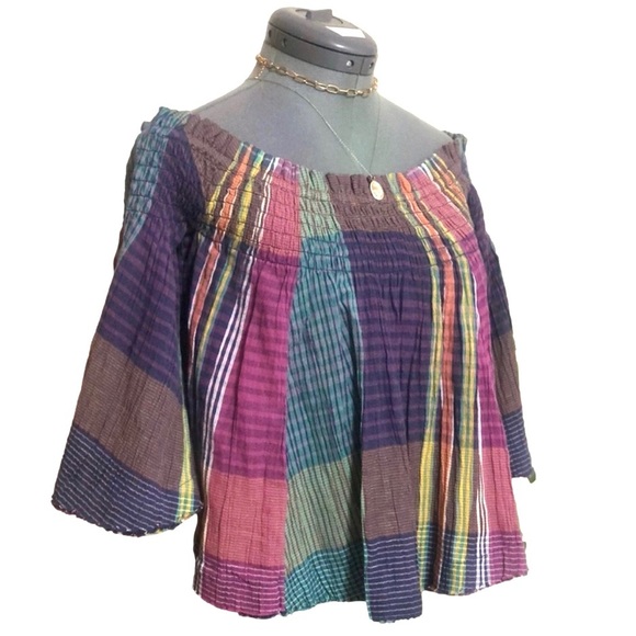 Free People Moonlight Surf Plaid Top - Picture 10 of 14